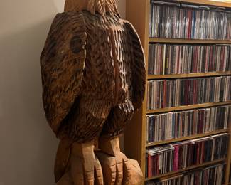 Chain saw carved eagle