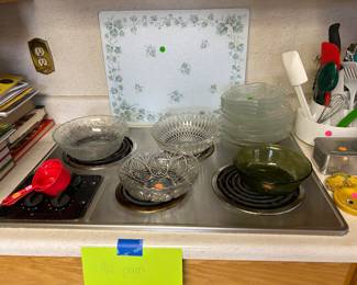 Glass bowls and plates