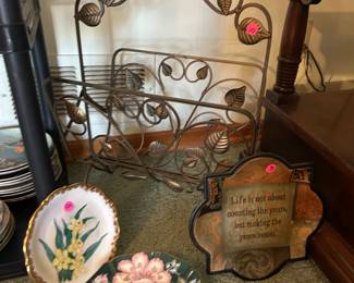 Decorative and collectable plates and magazine rack