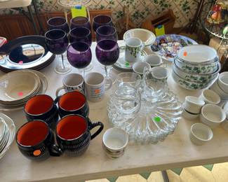 Coffee mugs and wine glasses