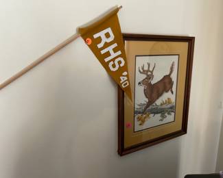 Pennant and deer cross stitch 