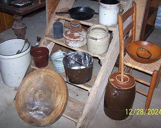 Grinding wheel, crocks, etc...