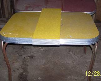 Yellow and red 1950s/ '60s tables 