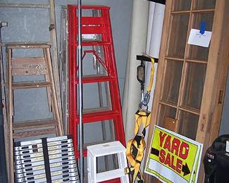 Ladders, French doors w/ hardware