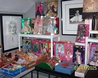 Barbie collection. artist signed Marilyn Monroe picture