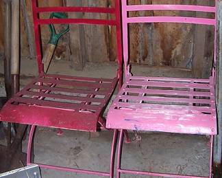 Folding metal chairs
