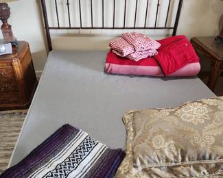 Wrought Iron Queen  Headboard. No Mattress. Linens.