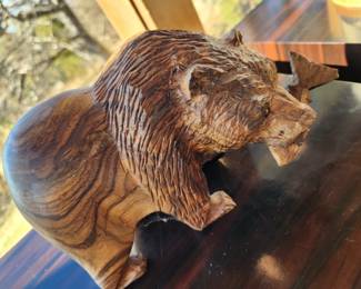 Carved Bear with Fish!