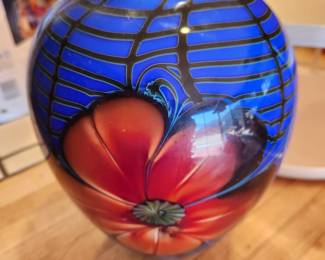 Richard Satava signed Art Glass Vase.  Chico, California.