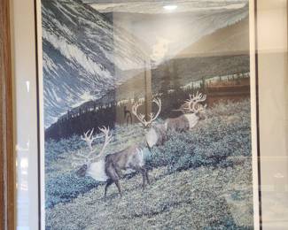 'Yukon Caribou'  Larry Anderson - Framed Litho. Signed and numbered.