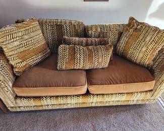 Retro 1970's Vintage Sofa.....Mid-Century Modern! Zig Zag Pattern. Possible Jack Lenor Larsen maker.