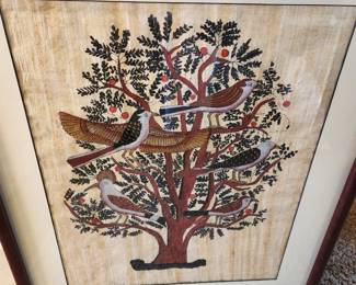 Stiched on Silk Framed Picture.