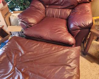 'Overstuffed' Chair with Ottoman. 