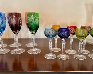 Nachtmann traube colored-crystal wine & sherry glasses
