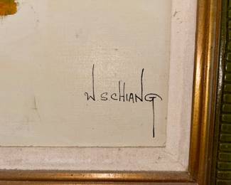 Mid-century WS Chang signed oil on canvas 