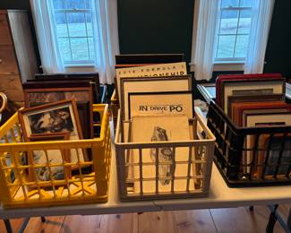 Assorted artwork; Wolves, western scenes, cars and baseball
