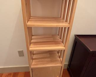 Tall wood cabinet & shelves for storage
