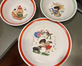 Vintage Palissy England Nursery Rhyme dishes