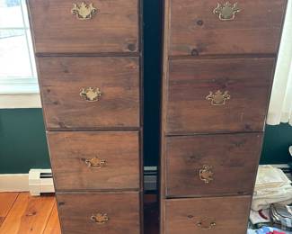 2 wooden file cabinets, they do not lock