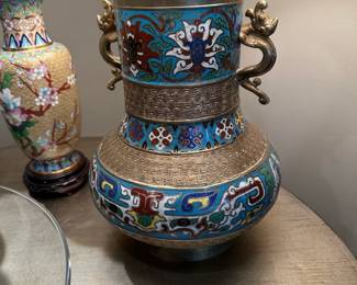 Champleve Cloisonne Vase Lamp