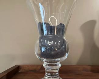 STEUBEN Glass Hurricane Vase