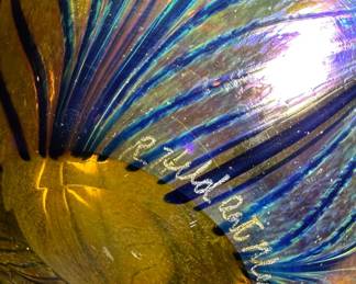 ROBERT HELD Pulled Feather Art Glass Vase