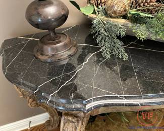 ST LAURENT Marble Topped Half Moon Table