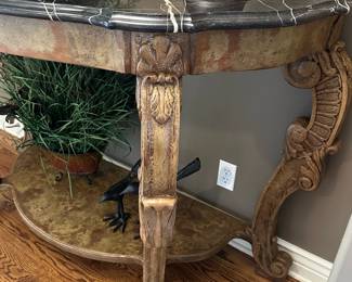 ST LAURENT Marble Topped Half Moon Table