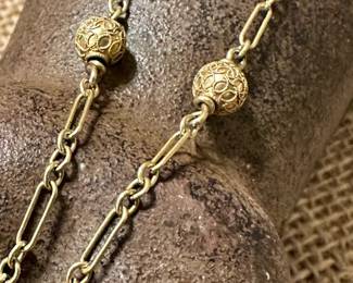 Vintage TIFFANY & CO 14K Gold Cross on Art Deco Style Necklace