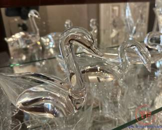 STEUBEN Figural Swans