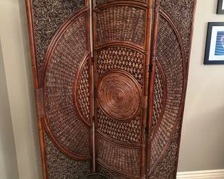 Pier 1 Bamboo Rattan Room Divider