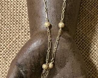 Vintage TIFFANY & CO 14K Gold Cross on Art Deco Style Necklace