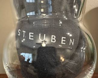 STEUBEN Glass Hurricane Vase