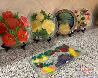PEGGY KARR Art Glass Plates
