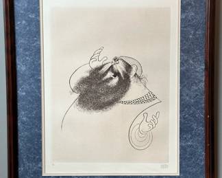 AL HIRSCHFELD Signed Limited Edition Etching "Zero Mostel"