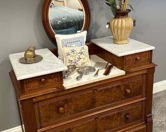 Victorian Style Dresser with Marble Tops