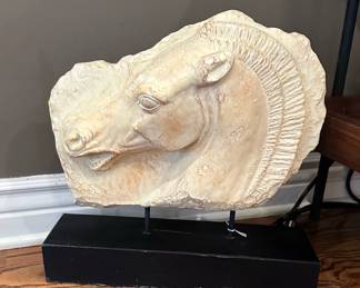 1977 ALVA Studios Replica Horse Head Sculpture on Stand