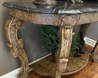 ST LAURENT Marble Topped Half Moon Table