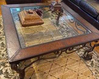 Glass top coffee table