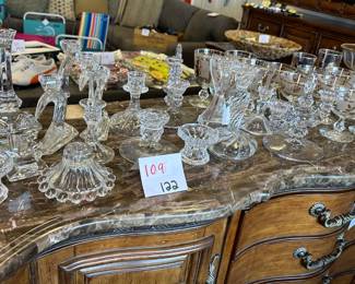 Candle Stick and Glass Lot