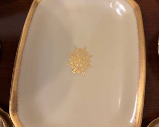 T V Limoges France Gold Encrustel Porcelain La Cloche Set