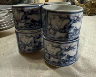 Sansui Japanese Porcelain Tea or Sake Cups