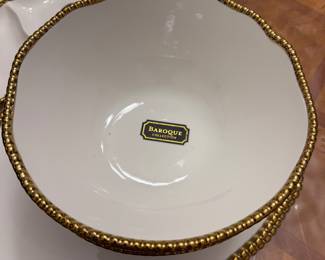 Ceramic Decorative Serving Trimmed in Gold
