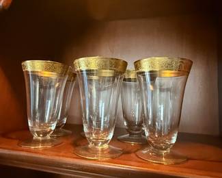 Vintage Tiffin-Franciscan Rambler Rose Clear Ice Tea or Parfait Glasses