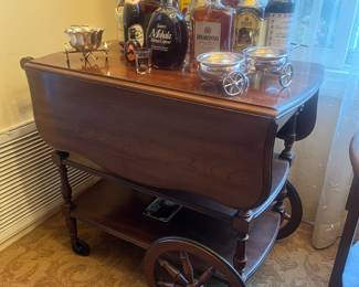 Beautiful Mahogany Cart Table, foldable sides