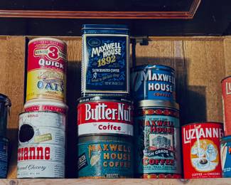 Coffee tins and Westinghouse mixer
Located in the “General Store” room, 1st room right off the kitchen