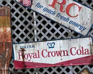 Vintage Original RC Royal Crown Cola Embossed Painted Steel Signs