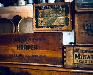 Nice mix of advertising of old crates
“General store room” 1st room off kitchen