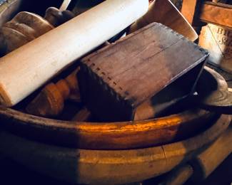 Wood dough bowls, rolling pins, and more!
“General store room” 1st room off kitchen