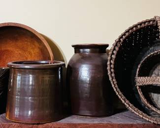 Southern pottery pieces
Located in the living room